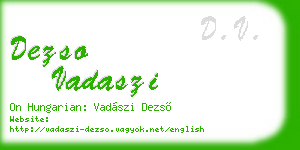 dezso vadaszi business card