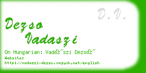 dezso vadaszi business card